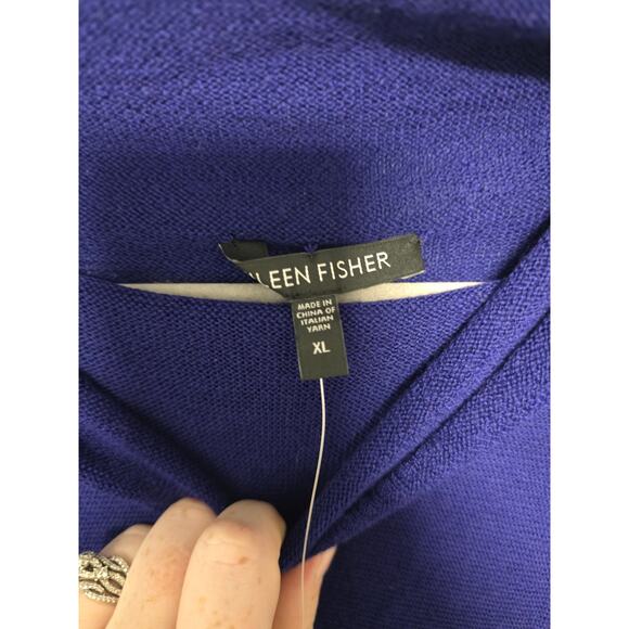 NWT Eileen Fisher Merino Wool Sweaterdress XL Blue Cozy Luxe Teacher Dress Fall - Picture 5 of 10